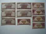 Malaya Japanese Government 100 5 Dollars 1942, 10 in 1 koop, Ophalen, Zuidoost-Azië, Setje