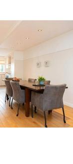 Tafel met 6 stoelen, Huis en Inrichting, Tafels | Eettafels, Ophalen of Verzenden, Gebruikt, Rechthoekig, 50 tot 100 cm