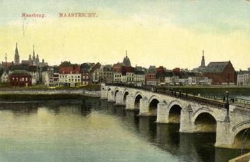 Maasbrug. - Maastricht. - volk - 1910 gelopen beschikbaar voor biedingen