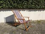 Houten retro/vintage strandstoel, Tuin en Terras, Tuinstoelen, Zo goed als nieuw, Hout, Ophalen