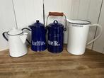 vintage geëmailleerde theepot koffiekan melkbus & schenkkan, Ophalen of Verzenden