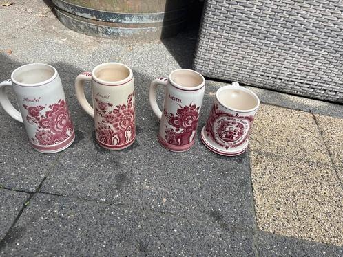 Vintage Amstel Bierpullen Set van 4, Antiek en Kunst, Antiek | Keramiek en Aardewerk, Ophalen