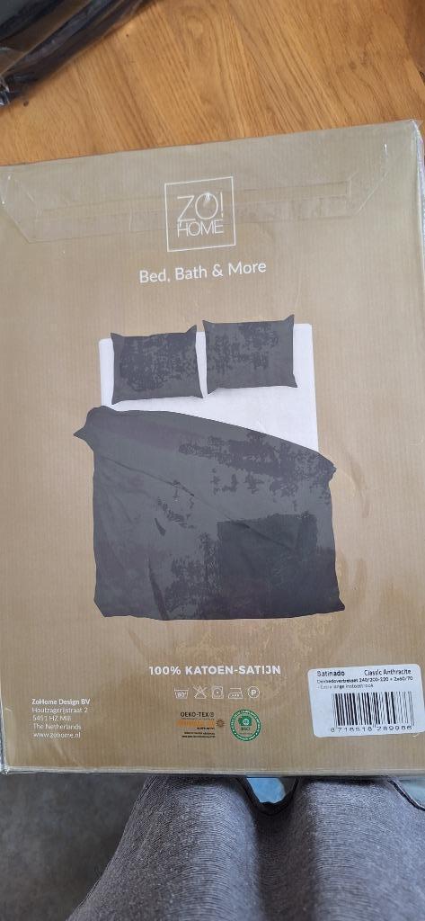 Zo Home Satinado Dekbedovertrekset, Huis en Inrichting, Slaapkamer | Beddengoed, Nieuw, Deken of Dekbed, Tweepersoons, Zwart, Ophalen of Verzenden