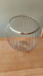 Vintage RVS fruitschaal / mand, Overige materialen, Mand, Rond, Ophalen of Verzenden