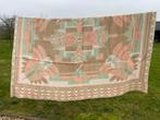 Vintage warme wollen deken pastelkleuren 180x160 retro, Ophalen of Verzenden, Gebruikt
