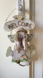 "WELCOME" origineel brocante vintage Amerikaans welkomstbord, Ophalen of Verzenden, Zo goed als nieuw