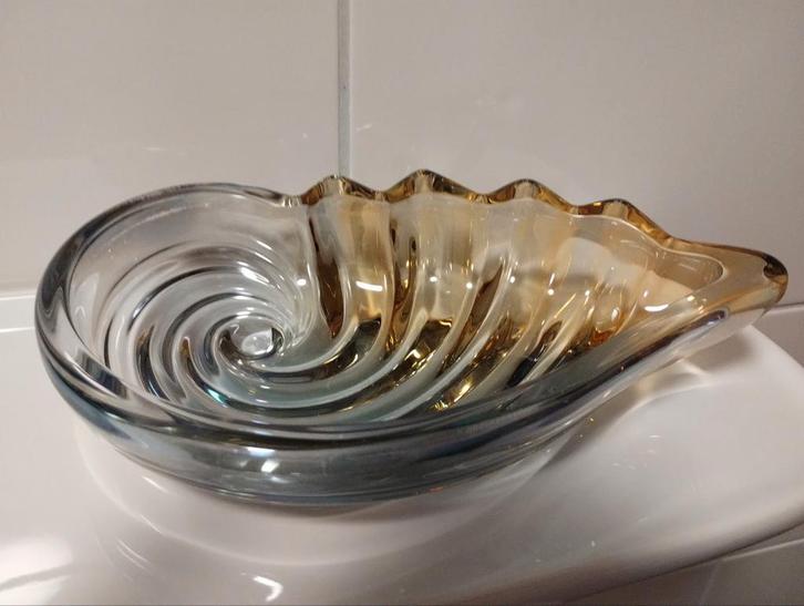 Vintage Walther Glas schelp bonbon schaaltje, Antiek en Kunst, Antiek | Glas en Kristal, Ophalen of Verzenden
