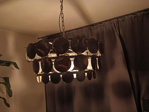 Hoffz Schijfjeslampen schijfjes lamp shelllamp set landelijk, Huis en Inrichting, Lampen | Hanglampen, Zo goed als nieuw, 75 cm of meer