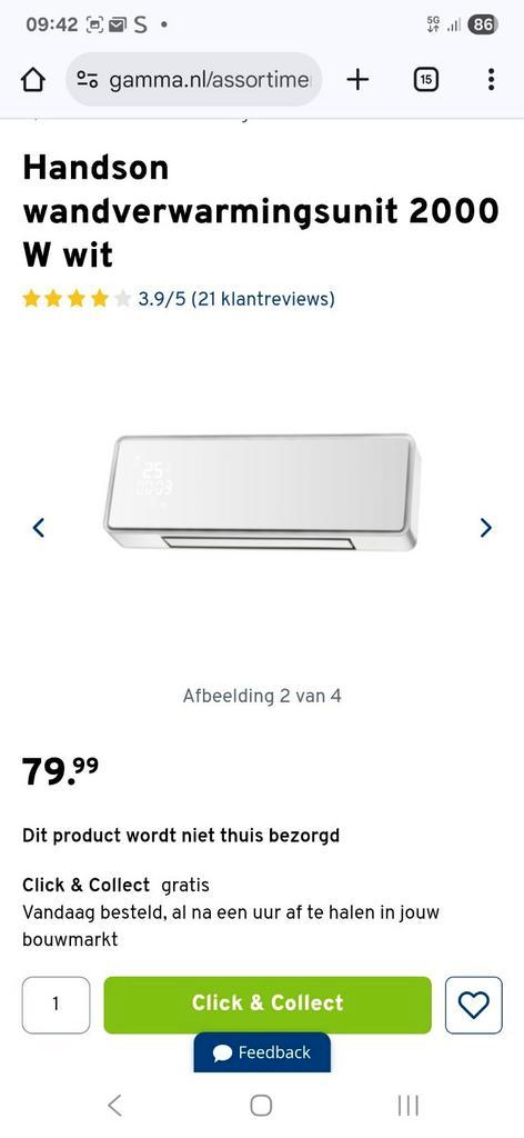 3x handson verwarmingsunit 2000w wit, Doe-het-zelf en Verbouw, Verwarming en Radiatoren, Gebruikt, Ophalen