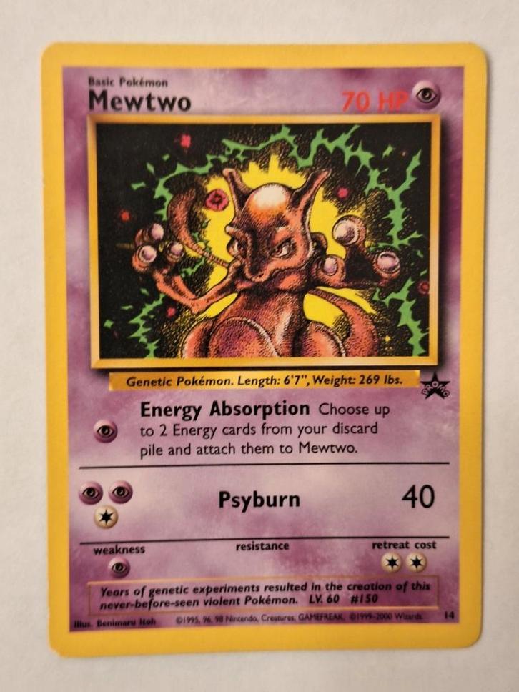 Mewtwo black star promo Pokemon kaart, Hobby en Vrije tijd, Verzamelkaartspellen | Pokémon, Zo goed als nieuw, Losse kaart, Ophalen of Verzenden