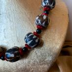 Onyx koraal Mudcloth kralen beschermt intuïtie geluk uniek, Sieraden, Tassen en Uiterlijk, Kettingen, Ophalen of Verzenden, Nieuw
