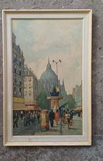 mooi vintage kunst afbeelding schilderij met lijst, parijs, Ophalen of Verzenden