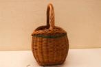 Vintage Rieten Mand met hengsel 49528, Huis en Inrichting, Ophalen of Verzenden, Gebruikt, Rechthoekig, Riet