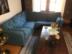 hoekbank stof blauw grijs, Ophalen, 250 tot 300 cm, Gebruikt, Hoekbank