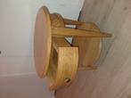 Houten nachtkast/ tafel met la, Huis en Inrichting, Tafels | Bijzettafels, Ophalen, Gebruikt, Rond, 55 tot 75 cm