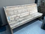 Robuuste steigerhouten bank 200 cm breed, Ophalen, Zo goed als nieuw