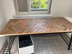 Eettafel mateo visgraat teakhout, Huis en Inrichting, Tafels | Eettafels, Ophalen, Teakhout, 50 tot 100 cm, Zo goed als nieuw