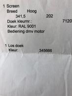 Elektrische screen met afstandsbediening, Tuin en Terras, Zonneschermen, Ophalen, Gebruikt, Elektrisch, 150 tot 300 cm