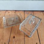 Lucky Vintage Art Deco Glazen Kaasstolp / Boterstolp Vintage, Antiek en Kunst, Ophalen of Verzenden