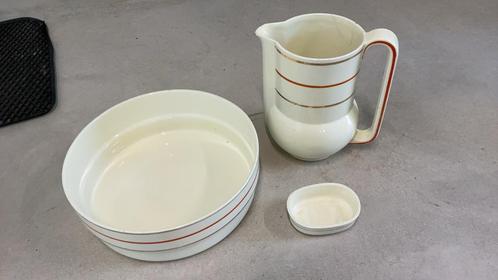Lampetstel met zeepbakje art nouveau bauhaus Petrus Regout, Antiek en Kunst, Antiek | Keramiek en Aardewerk, Ophalen of Verzenden
