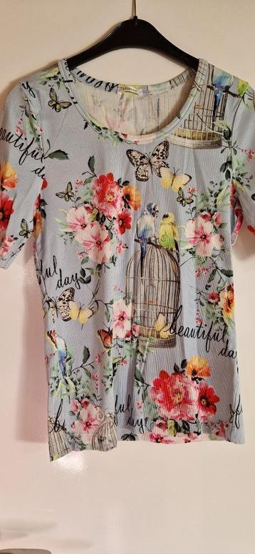 Efixelle shirt t-shirt vogels, korte mouw, stretch katoen 40 beschikbaar voor biedingen