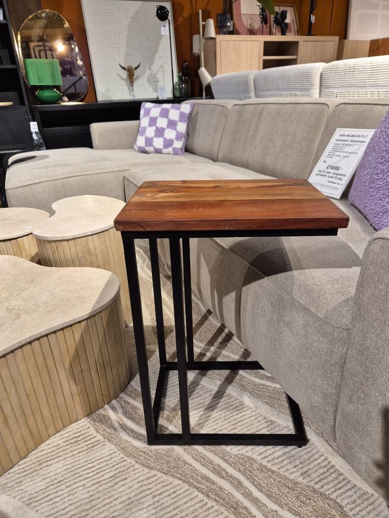 Laptop / Bijzettafel Almelo | Mangohout | €119.- Voor €59.-!, Huis en Inrichting, Tafels | Bijzettafels, Nieuw, Rechthoekig, 60 cm of meer