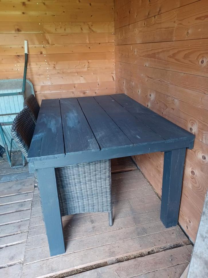 ❤️️ tafel tuintafel hout grijs 145x100 cm 78 hoog, Huis en Inrichting, Tafels | Eettafels, Gebruikt, 50 tot 100 cm, Rechthoekig