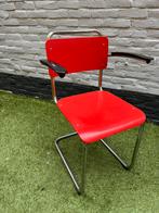 4 Gispen 201xl eetkamer stoelen rood+blauw+groen+geel, Ophalen, Gebruikt, Hout, Vier