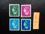 nl - wilhelmina - ongetand / postfris 1940 (zk-204), Ophalen of Verzenden, Na 1940, Postfris