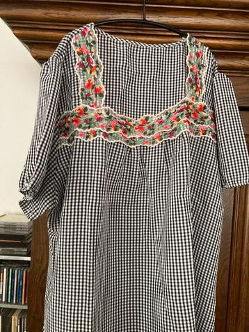 Oktoberfest Blouse - Zwart Wit Geblokt beschikbaar voor biedingen