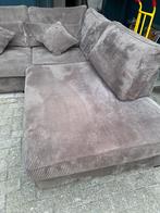 !!ACTIE!! Bruine ribstof hoekbank, gratis levering, Verzenden, Hoekbank, 300 cm of meer, Metaal