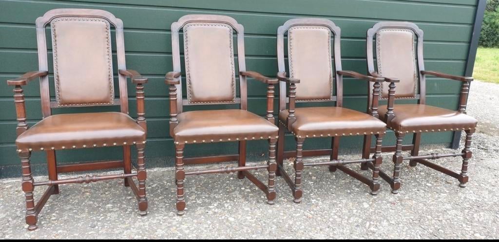 4 RAC Royal antiek Engelse eetkamer armstoelen, Ophalen