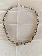 Zilveren Jasseron Collier 10mm breed 44cm Lang, Ophalen of Verzenden, Zo goed als nieuw, Zilver, Zilver