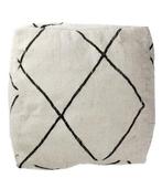 Nieuwe Marokkaanse berber wollen kelim, vloerkussen poef, Nieuw, Ophalen of Verzenden, 50 tot 75 cm, Vierkant