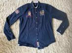 La martina donker blauw overhemd england maat m!, Blauw, Zo goed als nieuw, La Martina, Halswijdte 39/40 (M)