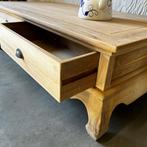 Opium salontafel - teak -140 x 70 cm - 2 lades - TTM Wonen, Huis en Inrichting, Tafels | Salontafels, TTM Wonen, Meubels – (Perzische) Tapijten en Woonaccessoires