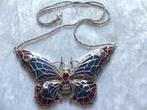 Mooie grote zilveren tiffany vlinder aan zilveren ketting, Sieraden, Tassen en Uiterlijk, Antieke sieraden, Verzenden, Zilver