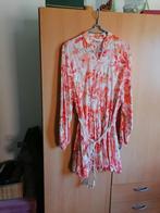 VISCOSE JURK-CREME/ ORANJE BLOEMEN-M-NIEUW, Kleding | Dames, Maat 38/40 (M), Nieuw, Oranje, Ophalen of Verzenden
