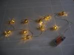metalen kerstballen licht snoer op batterij, Diversen, Kerst, Ophalen of Verzenden, Zo goed als nieuw