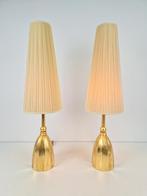 Set 2 gouden design tafellamp Eclectic Regency ‘80 & kap, Huis en Inrichting, Lampen | Tafellampen, N, N, Regency vintage, Ophalen of Verzenden