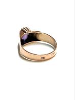 14k roségouden ring met een amethist, 18 tot 19, -, Ophalen of Verzenden, Zo goed als nieuw