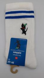Takkie feestsokken  maat 39-42 blauwe bies, Sokken en Kniesokken, Verzenden, Wit, Nieuw