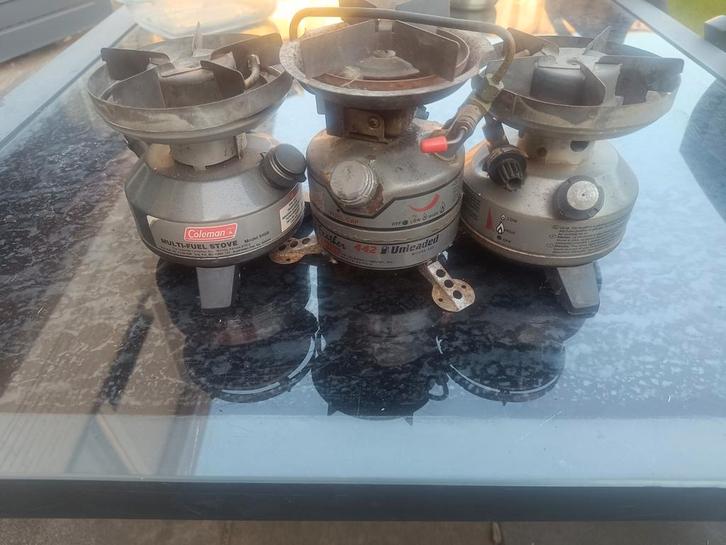 3 x Coleman multi-fuel-stove/feather 442, Caravans en Kamperen, Camper-accessoires, Gebruikt, Ophalen