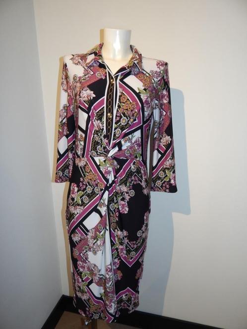 Joseph Ribkoff beeldschone jurk in print sier knopen ZGAN 40, Kleding | Dames, Jurken, Zo goed als nieuw, Maat 38/40 (M), Overige kleuren