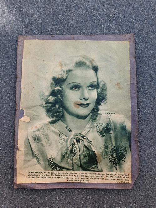 Zeer zeldzame antieke Foto van 1937 van Actrice Jean Harlow, Verzamelen, Foto's en Prenten, Zo goed als nieuw, Voor 1940, Ophalen of Verzenden