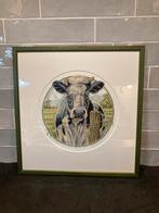 Geborduurd schilderij koe (181125s), Hobby en Vrije tijd, Borduren en Borduurmachines, Ophalen of Verzenden, Zo goed als nieuw