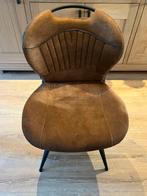 4 cognac micro lederen eetkamer stoelen, Huis en Inrichting, Ophalen, Bruin, Leer, Zo goed als nieuw