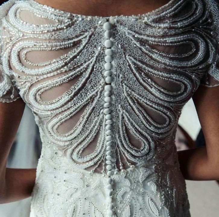 Trouwjurk met kraaltjes gatsby style 38/40, Kleding | Dames, Trouwkleding en Trouwaccessoires, Zo goed als nieuw, Trouwjurk, Wit