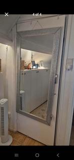 Groot zilver spiegel, Huis en Inrichting, Woonaccessoires | Spiegels, Ophalen, Gebruikt, Rechthoekig