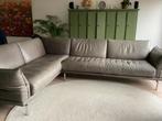 Leren Hulshoff hoekbank - Zadelleer, chromen pootjes, Ophalen, 250 tot 300 cm, Gebruikt, Leer